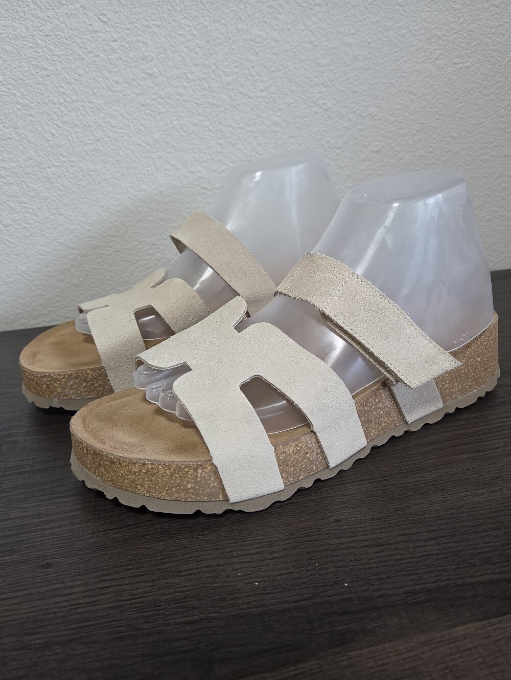 Yokono WIWI 125 Beige Platform Slide Sandals Neutral Beige Suede
